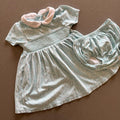 Baby Girl 12-18 months JoJo Maman Bebe Turquoise Collared Dress Smocked (49 34)