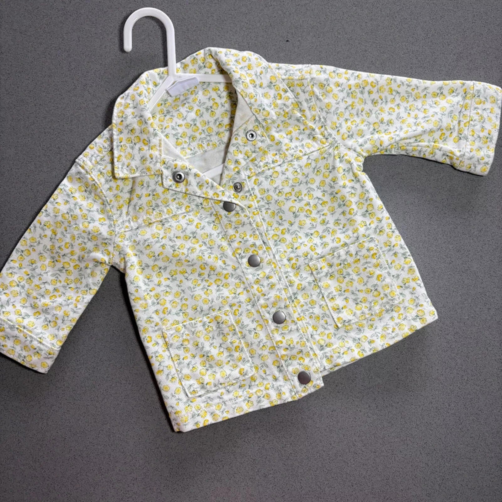 Baby Girl 0-3 months F&F Yellow Flower Denim Twill Cotton Jacket  (48 11)