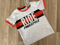 Young Boy 3-4 years HOP Ride Freestyle Grey Short Sleeve T-shirt BNWT (49 24)