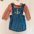 Baby Girl 3-6 months Marks and Spencer Blue Denim Peter Rabbit Pinafore Dress (61 30)