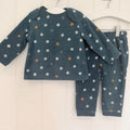 Baby Boy Girl 6-9 months Nutmeg Blue Star Fleece Pajama Outfit (22 18)