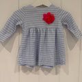 Baby Girl 0-3 months Joules Blue Striped Long Sleeve Dress (61 27)