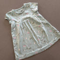 Baby Girl 3-6 months F&F Green Short Sleeve Jersey Dress Butterfly Flower (1502)