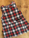 Young Girl age 2 years Black Red Check Sleeveless Drop Waist Dress with Buckle