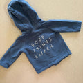 Baby Boy 0-3 months Next Blue Popper Fastening Hoodie Good Things Happen (46 35)