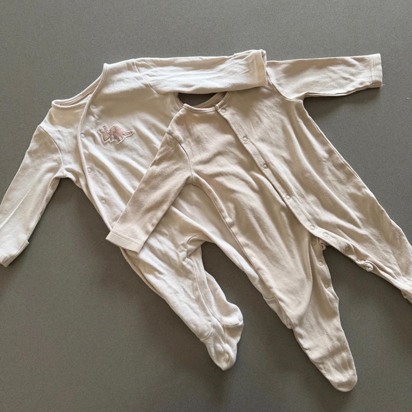 Baby Boy Girl Unisex 3-6 months Mothercare Primark 2 Neutral Sleepsuits (41 04)