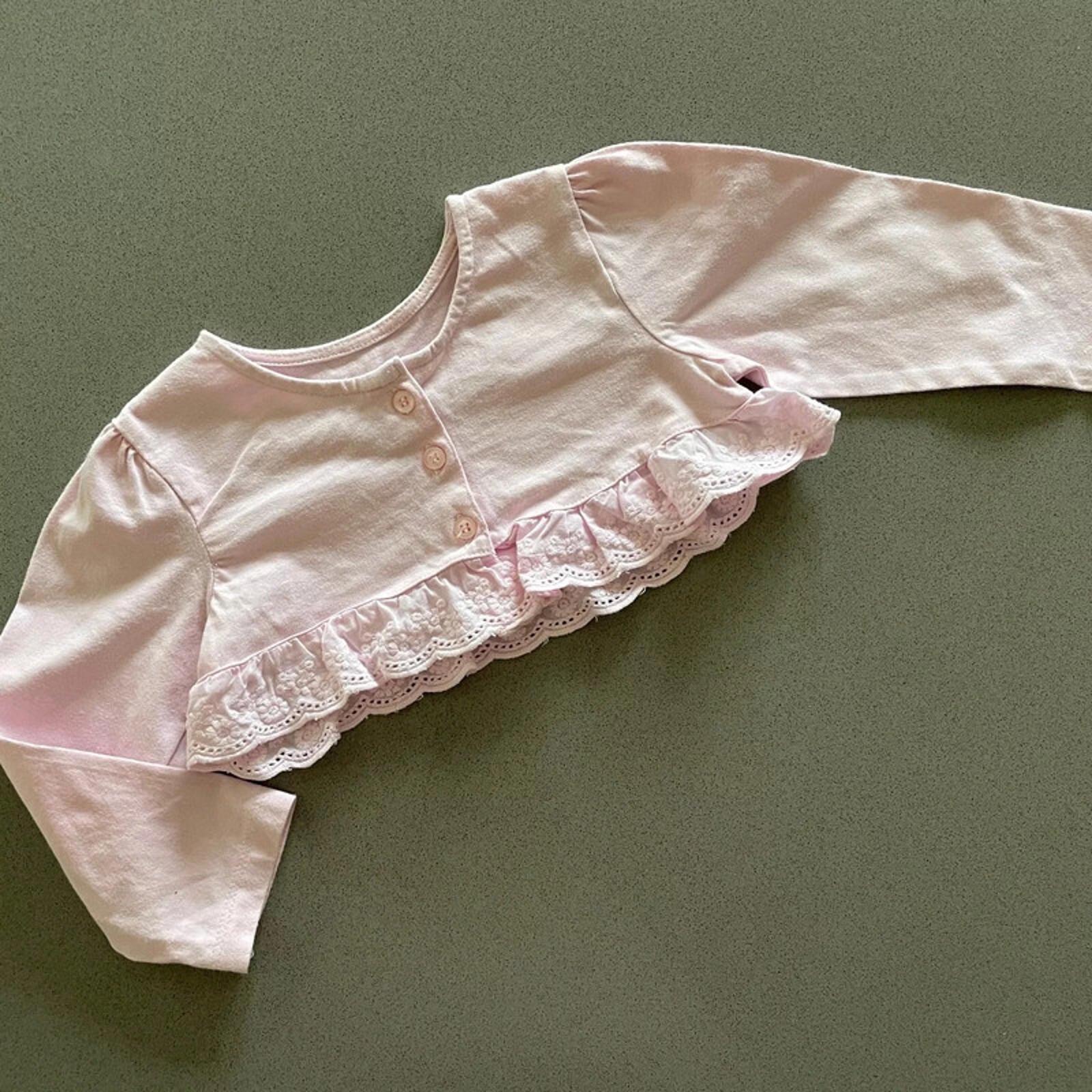 Baby Girl 12-18 months Matalan Pink Short Cardigan  Broderie Anglaise (28 35)