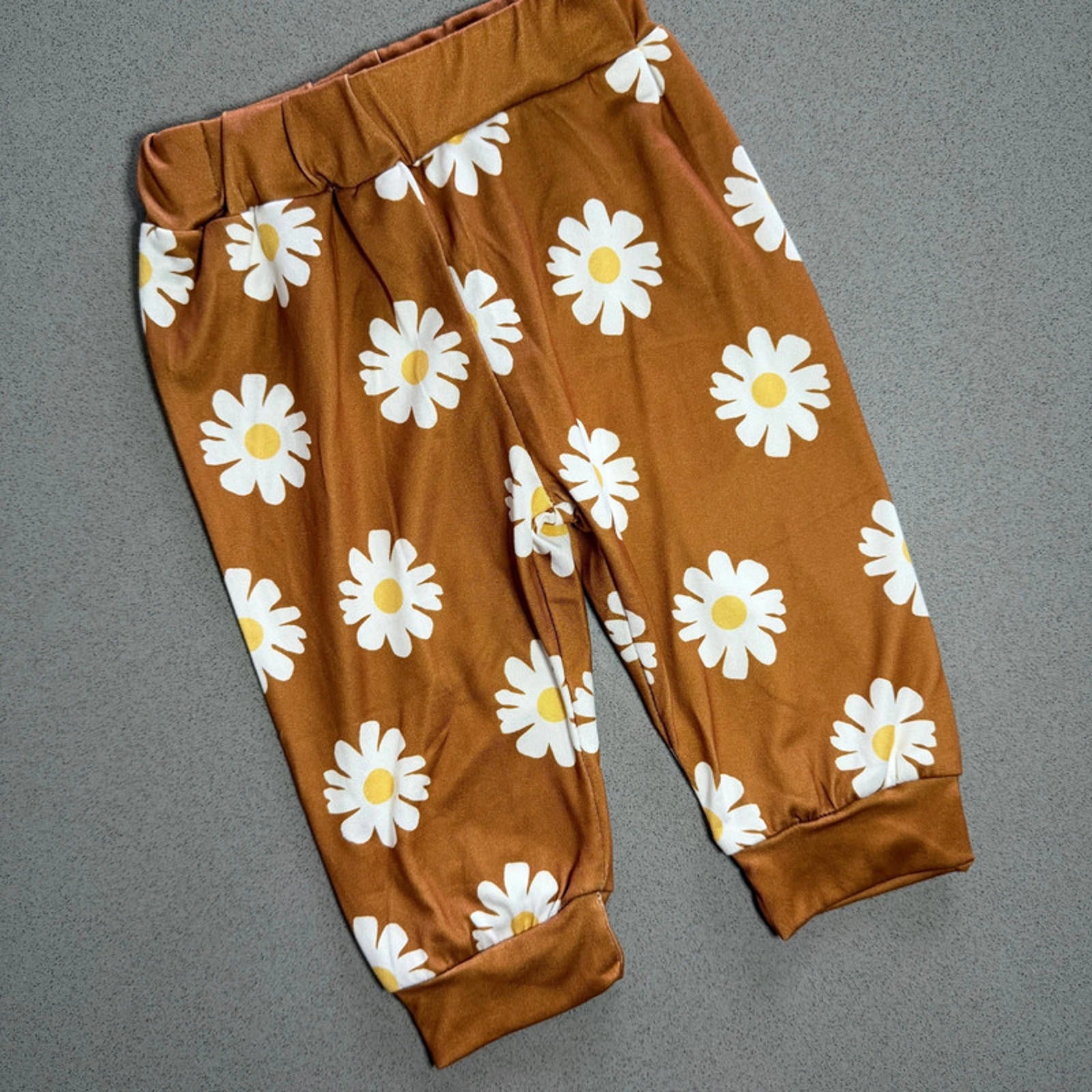 Baby Girl 0-3 months Shein Brown Daisy Elasticated Trousers (60 80)