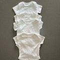 Baby Girl Newborn 4 Short Sleeve White Bodysuits (37 12)