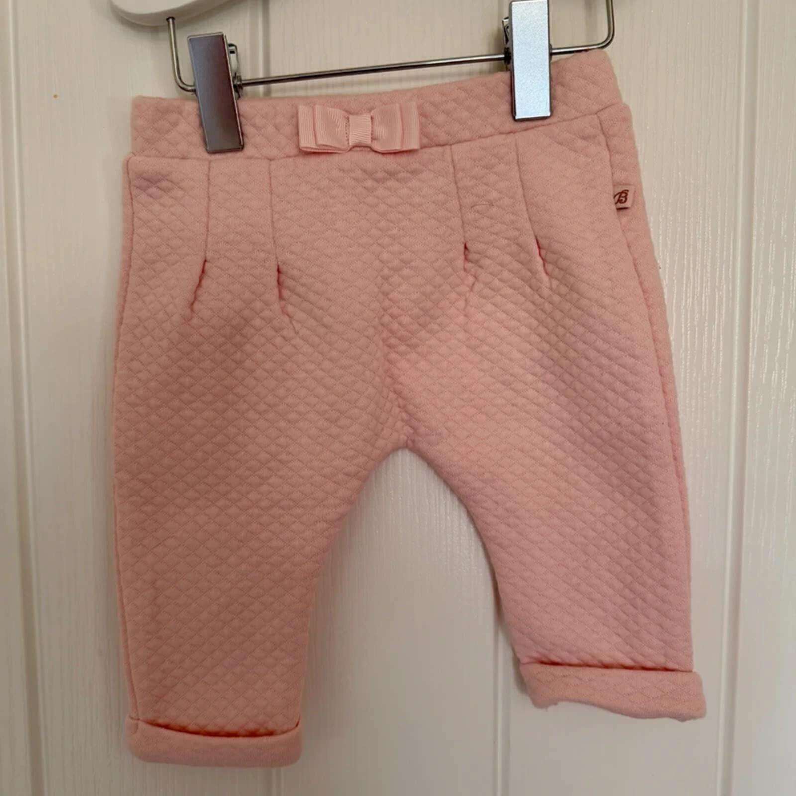 Baby Girl 0-3 months Ted Baker White Pink Embellished 2 Piece Trouser Outfit (50 12)