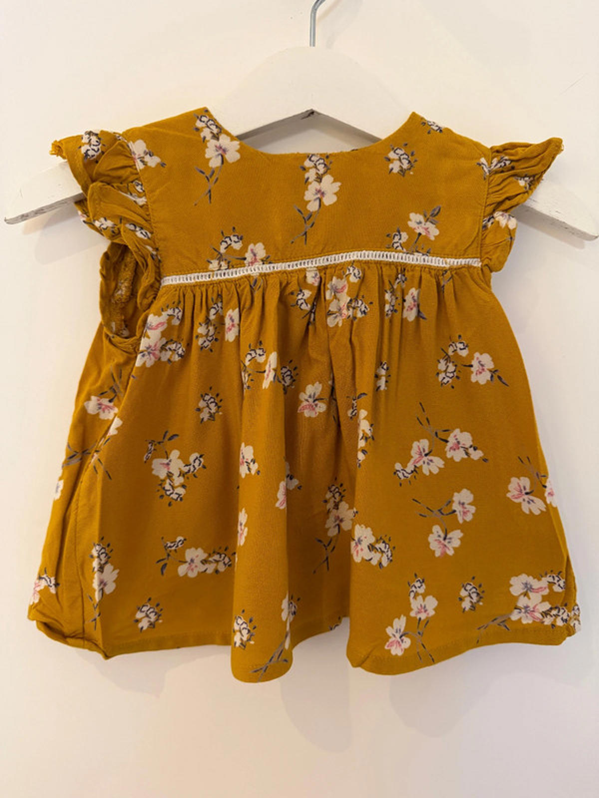 Baby Girl 6-9 months Primark Mustard Floral Tunic Top (19 03)