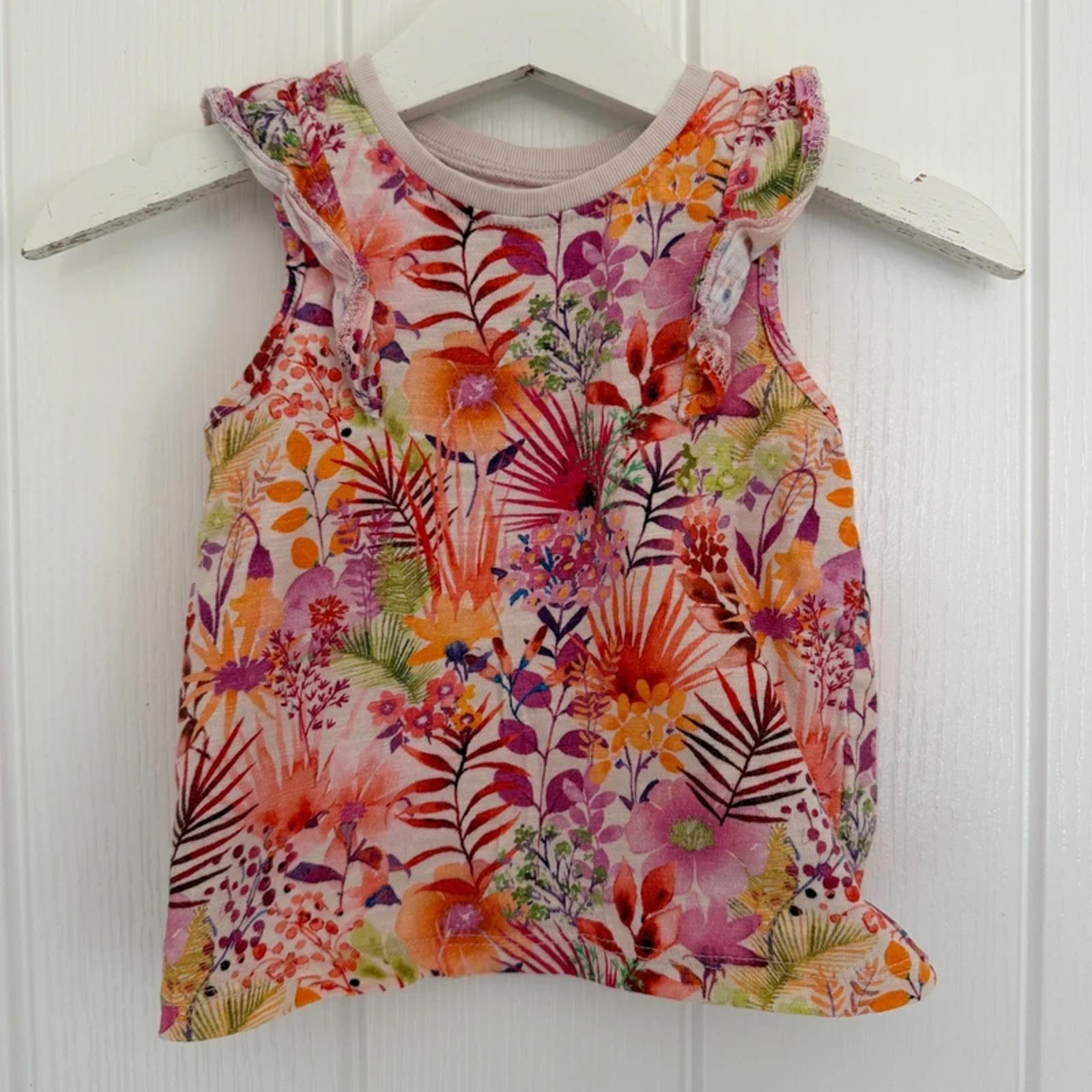 Baby Girl 6-9 months Next Bright Floral Sleeveless Top (42 22)
