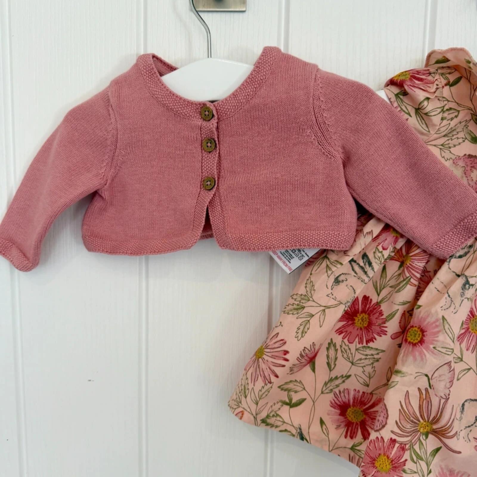 Baby Girl First Size 3.4 kg Next Rose Floral Smart Dress Set (47 01)