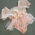 Baby Girl 3-6 months Pink Floral Bodysuit with Tulle Skirt (25 15)