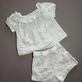 Baby Girl 6-9 months Primark Green Crewel Work 2 piece Summer Outfit (61 67)