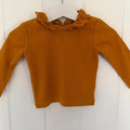 Baby Girl 3-6 months Next Mustard Long Sleeve Shirt with Broderie Anglaise Collar (51 11)