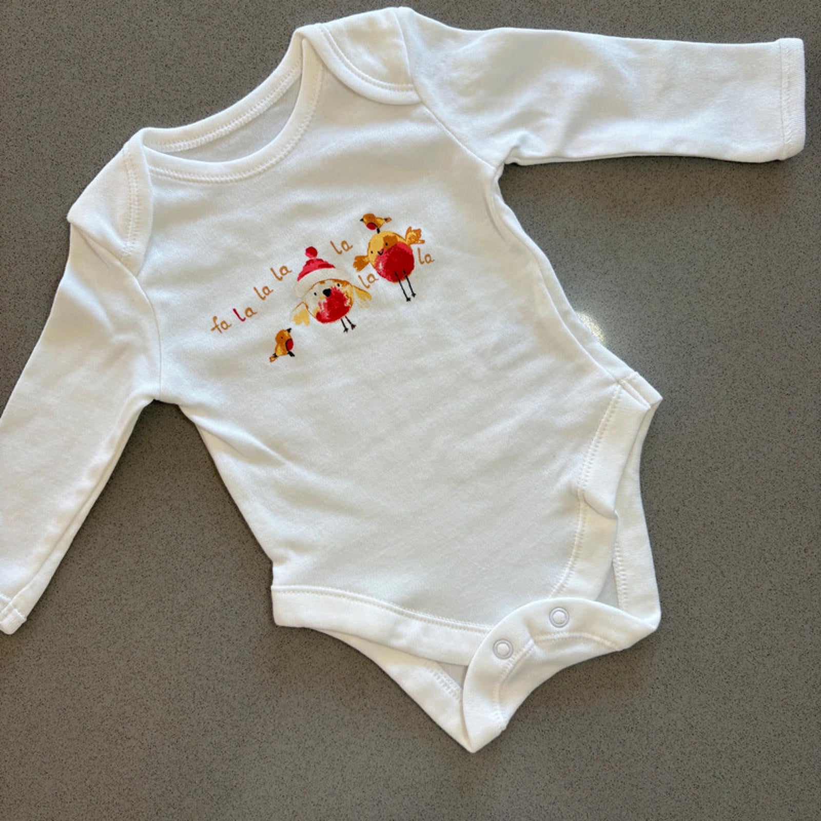 Baby Boy Girl Unisex 0-3 months George Christmas Robin  Bodysuit (51 14)