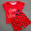 Baby Girl 9-12 months Red Little Ladybird 2 Piece Shorts Set (60 30)