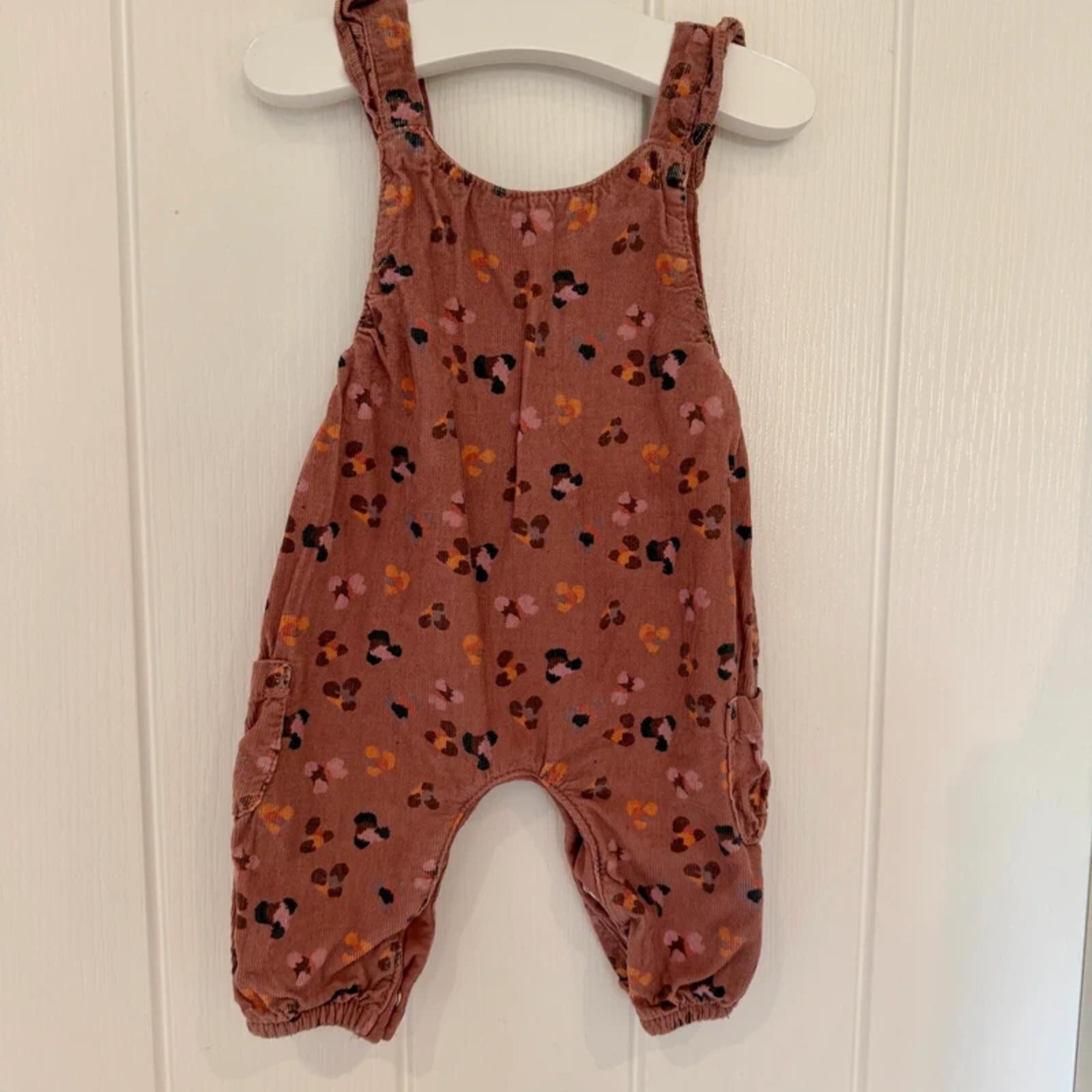 Baby Girl 0-3 months Next Lined Corduroy Dungarees with pockets (15 13)