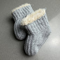 Baby Boy Girl Unisex GAP Knitted Faux Fur Lined Booties Grey (63 10)