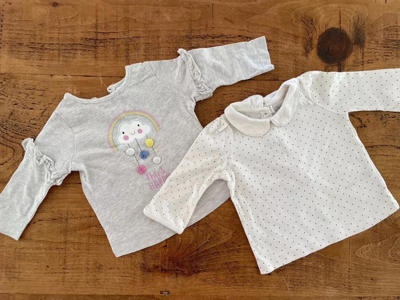 Baby Girl 0-3 months Nutmeg M&Co 2 Long Sleeved Tops (16 05)