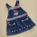 Baby Girl 3-6 months TU Blue Denim Pinafore Dress Embroidered (25 20)