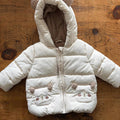 Baby Girl 3-6 months Matalan Cream Bear Winter Coat Anorak Puffer (30 23}