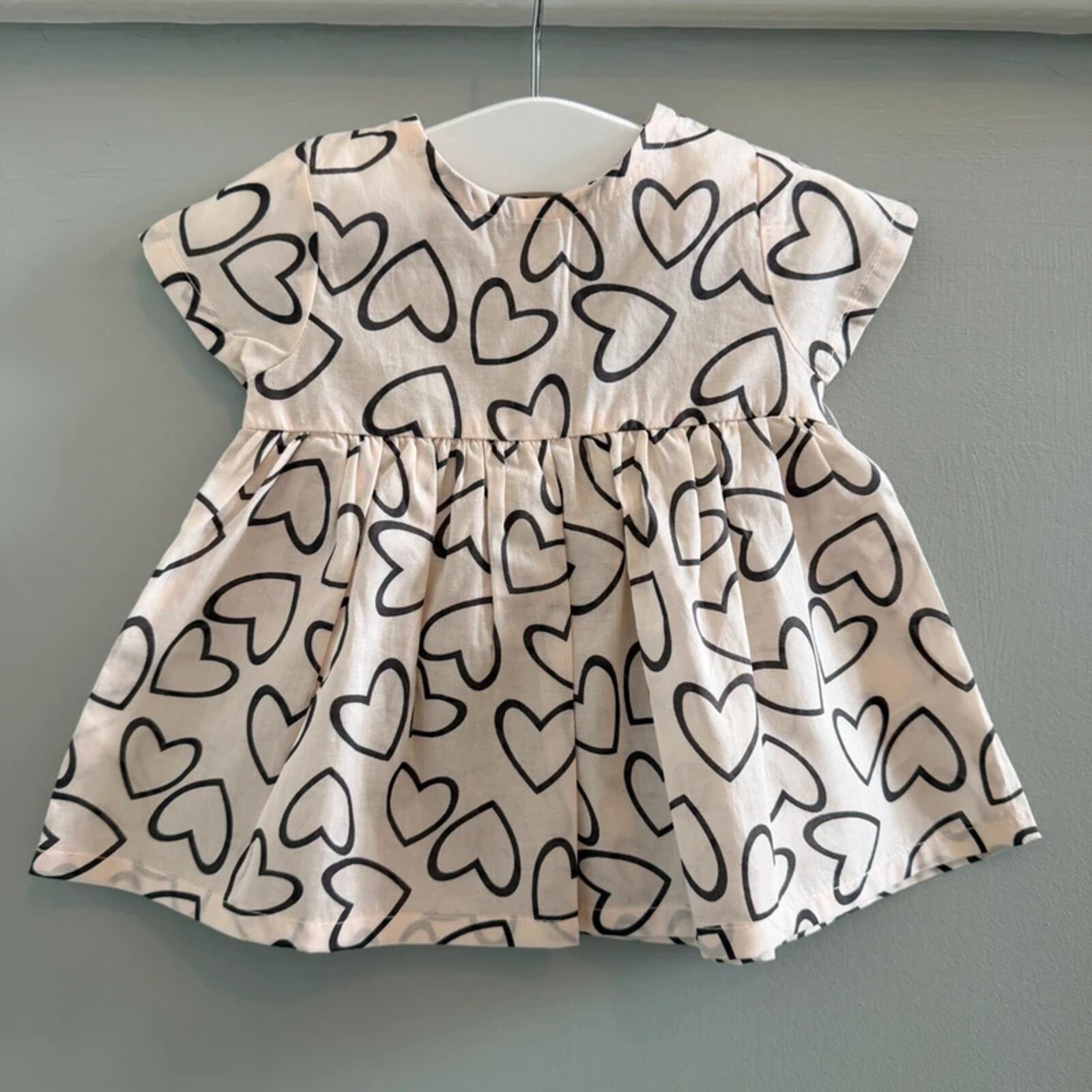 Baby Girl First Size 4.1 kg George Short Sleeve Heart Dress BNWT (58 10)