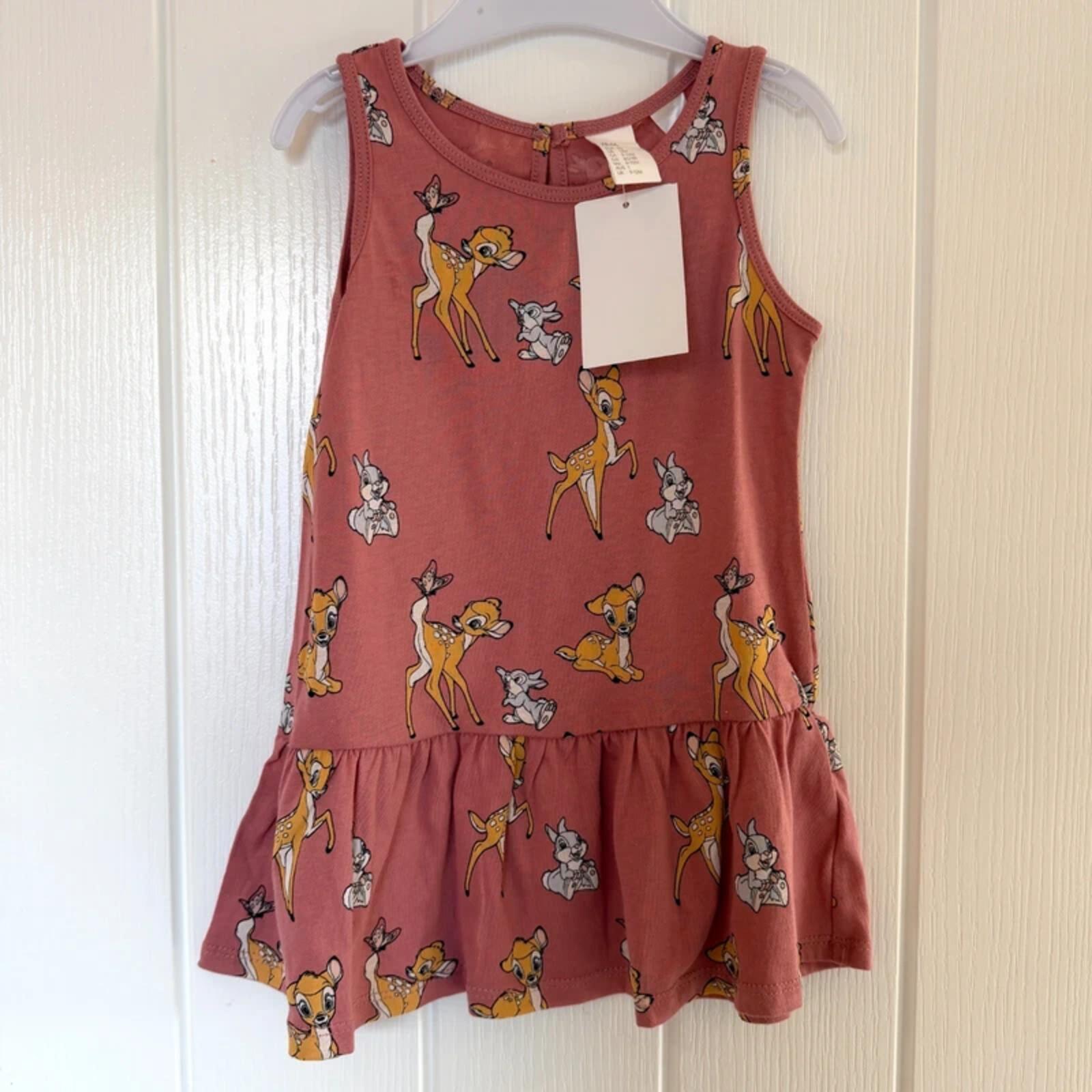 Baby Girl 9-12 months H&M Bambi & Thumper Summer Sleeveless Dress BNWT (24 31)