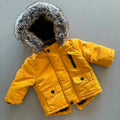 Baby Boy 0-3 months Primark Mustard Winter Coat Anorak Fleece Lined (43 08)