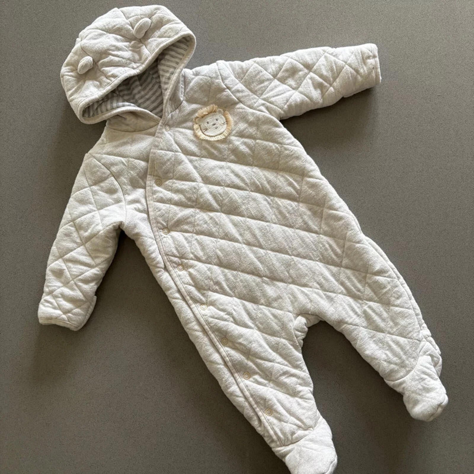 Baby Boy Girl Unisex 3-6 months Mothercare Hooded Pramsuit  All in One (44 23)