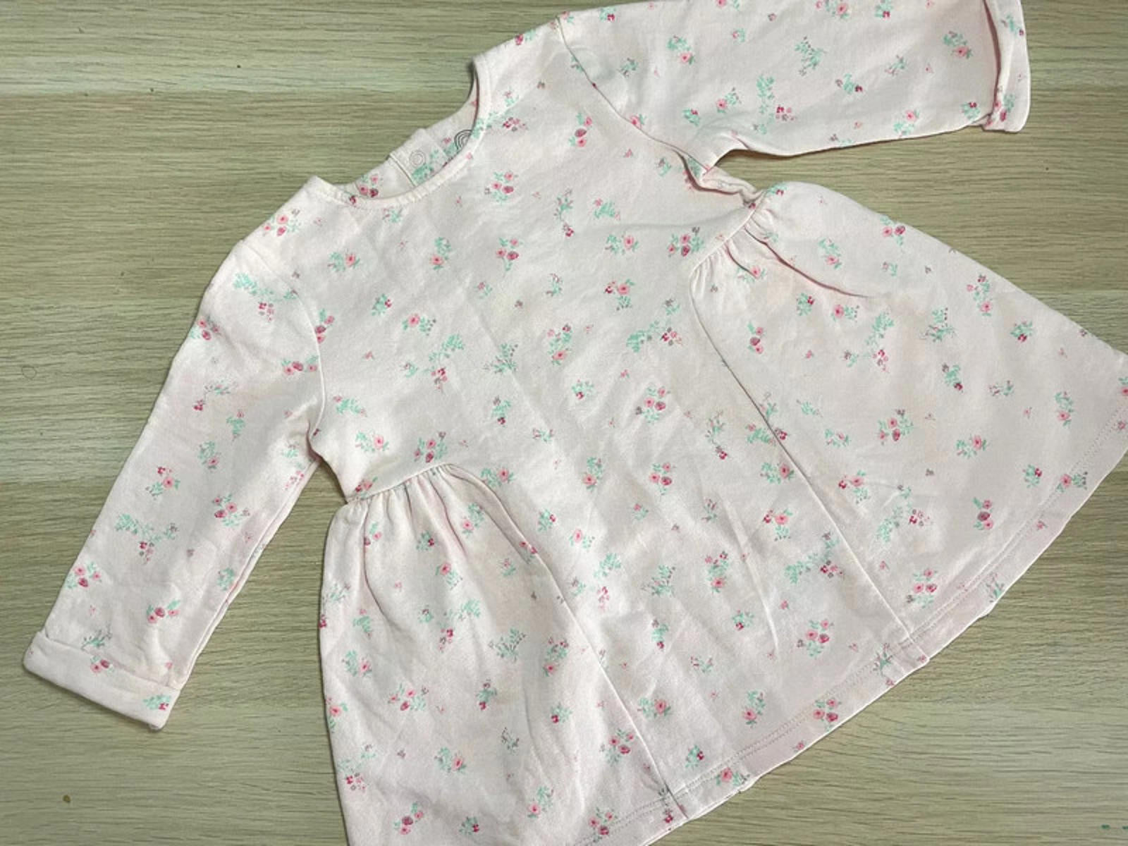 Baby Girl 0-3 months NEXT Pink Long Sleeve Floral Dress Thick (36 25)