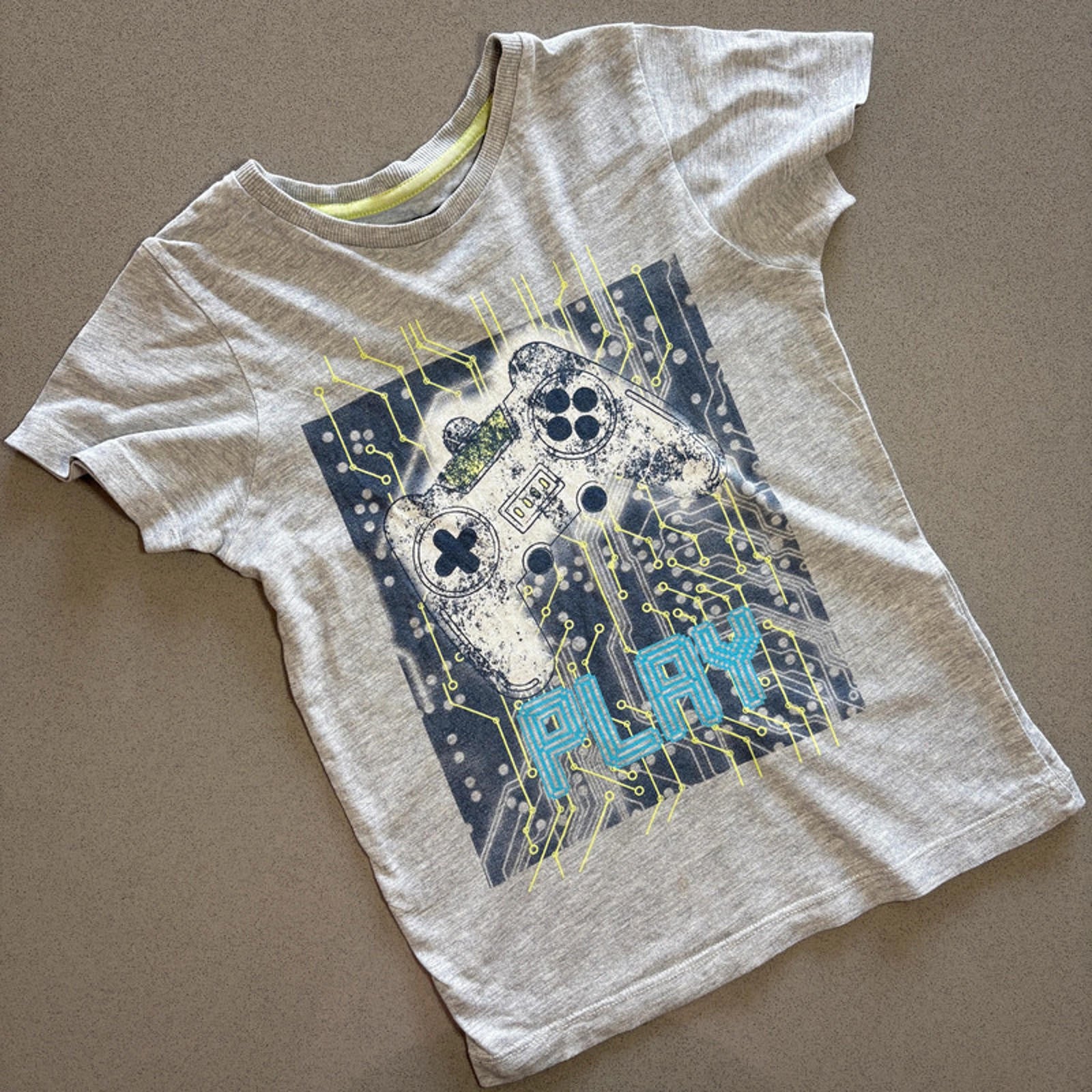 Boy age 5 years Matalan Grey Gamer Themed Short Sleeve T-shirt (50 01)