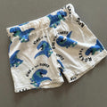 Boy age 3-4 years H&M White Blue King of the Dinos Shorts (52 35)