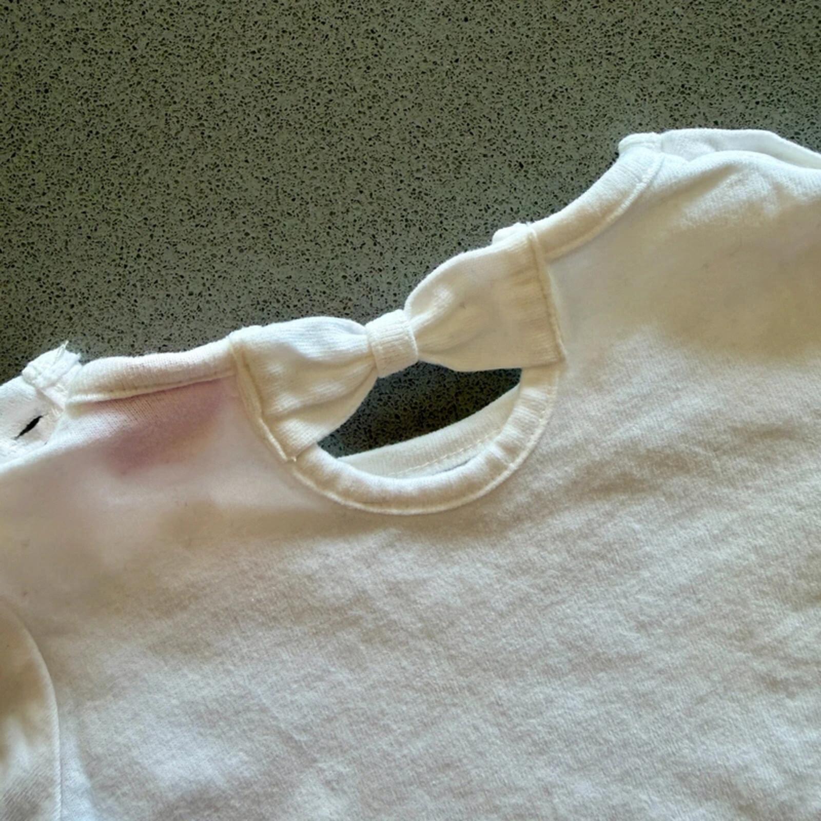 Baby Girl 0-3 months Ted Baker White Pink Embellished 2 Piece Trouser Outfit (50 12)