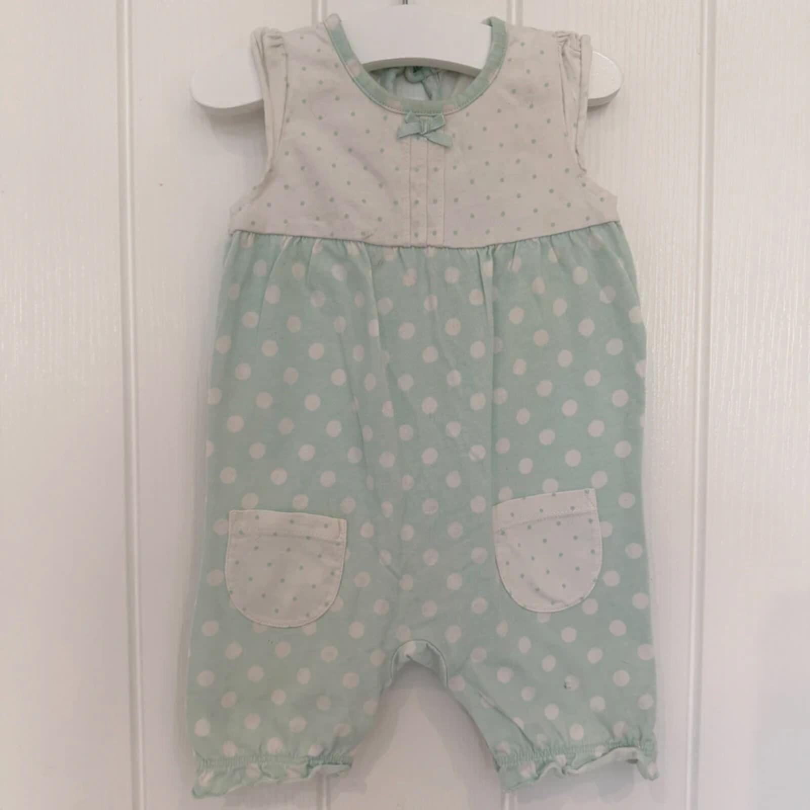 Baby Girl 6-9 months George Green White Summer Romper (40 34)