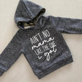 Baby Boy 6 months Grey Marl Slogan Pullover Hoodie Ain't No Mama (47 03)