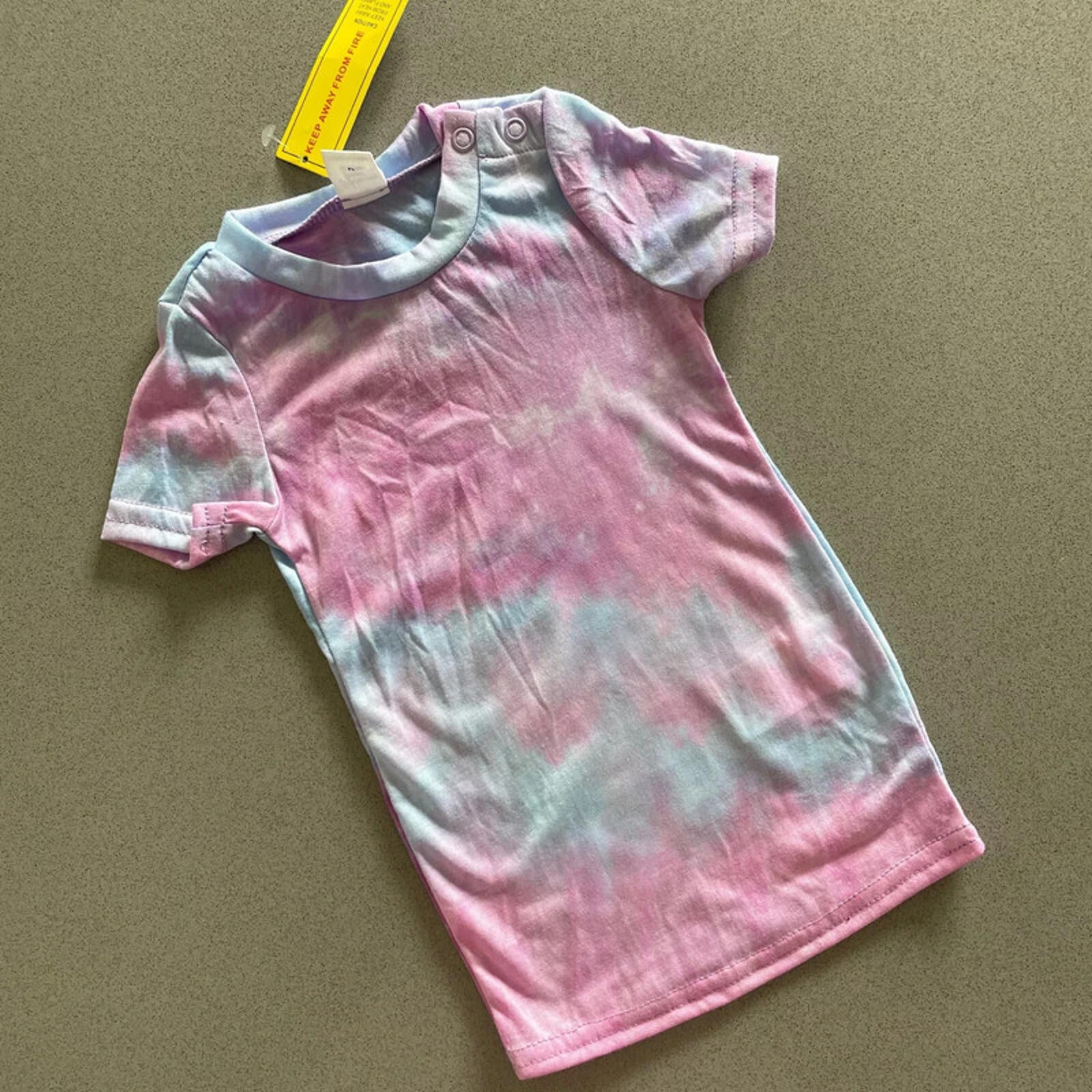 Baby Girl 6-9 months Shein Tie Dye Purple Blue T-shirt Dress New with Tags