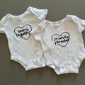 Baby Girl 3-6 Months Matalan  2 Short Sleeve Bodysuits Twins (48 07)