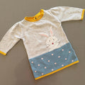 Baby Girl 3-6 months Marks and Spencer Grey Blue Bunny Jumper Dress (61 71)