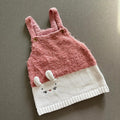 Baby Girl 0-3 months F&F Pink White Knitted Bunny Pinafore Dress (51 01)