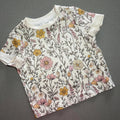Baby Girl 9-12 months Shein Cream Floral Short sleeve Top T-shirt (27 05)