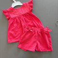 Young Girl 3-4 years M&Co Pink Short Sleeve Summer Outfit Shorts (17 19)