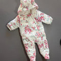 Baby Girl 0-3 months Next White Rose Needlecord Full Zip Snow Suit (61 14)