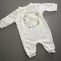 Baby Girl 1 month H&M White Romper with Bunny & Flower Design (41 02)