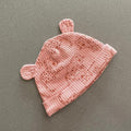 Baby Girl 0-3 months George Pink Ribbed Beenie Hat  Ears Leopard Lined (19 27)