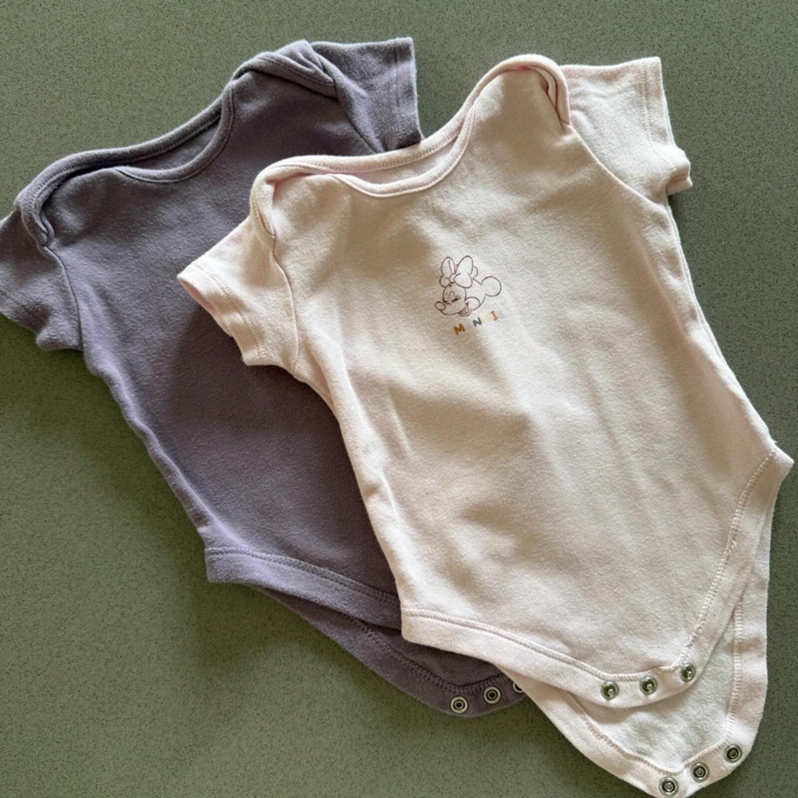 Baby Girl 6-9 months Disney George Pink Purple Short Sleeve Bodysuit Minnie (31 14)
