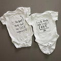 Baby Boy Girl Unisex 0-3 months George 2 White Applique Slogan Bodysuits (47 26)