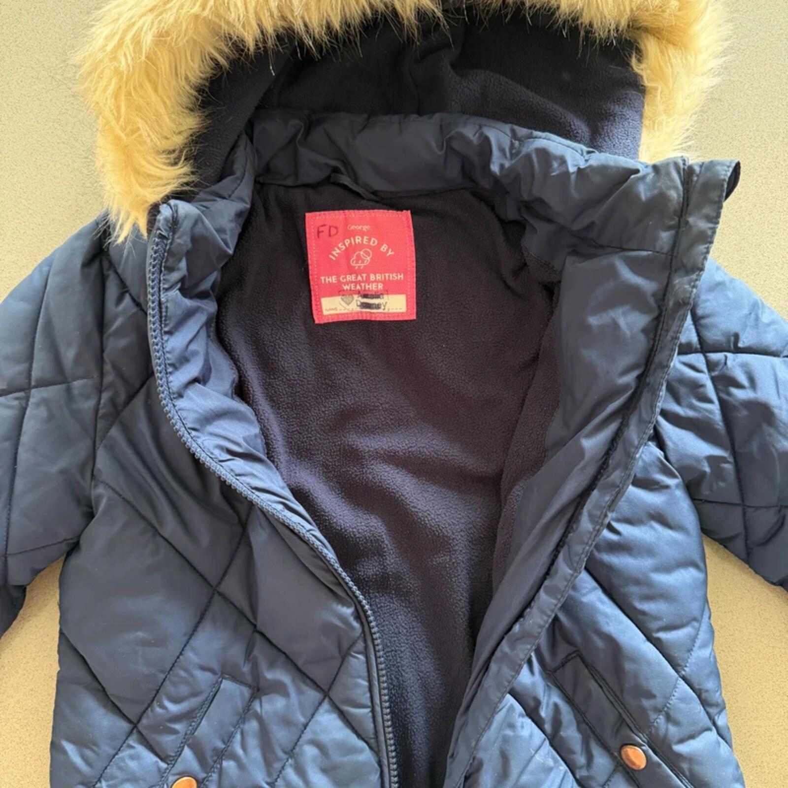 Girl age 4-5 years George Blue Padded Winter Coat Anorak (47 35)
