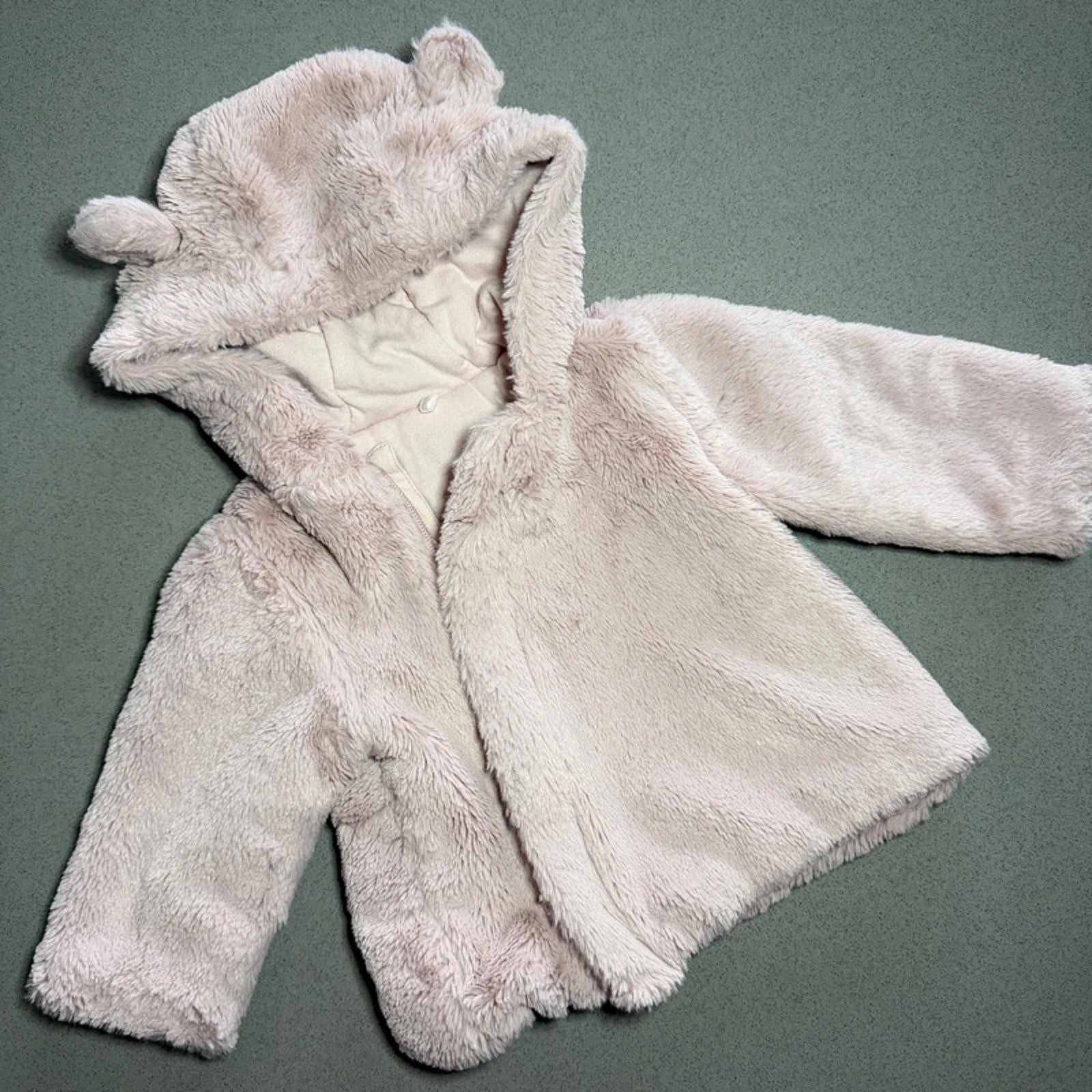 Baby Girl 3-6 months TU Blush Faux Fur Lined Hooded Coat Jacket (61 50)